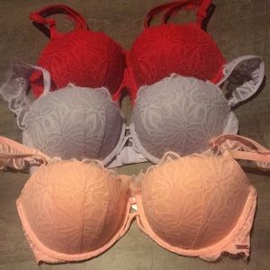 Three PINK VS Bras